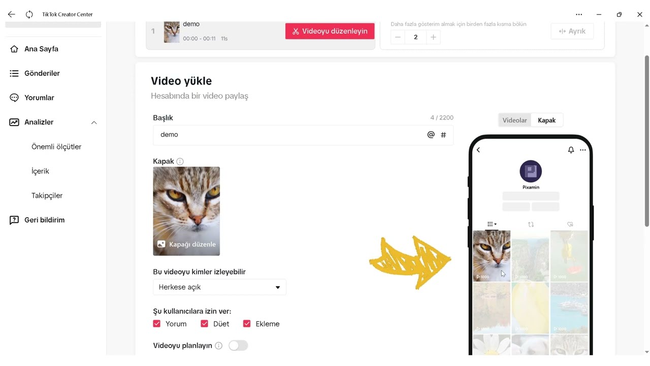 Tiktok gönderi planlaması nasıl yapılır?